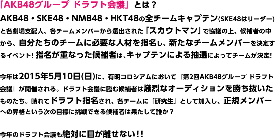 「AKB48グループ ドラフト会議」とは？