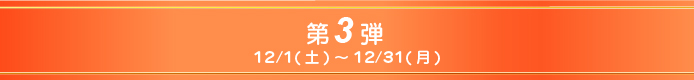 第3弾12/1(土)～12/31(月)