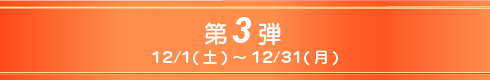 第3弾12/1(木)～12/31(月)