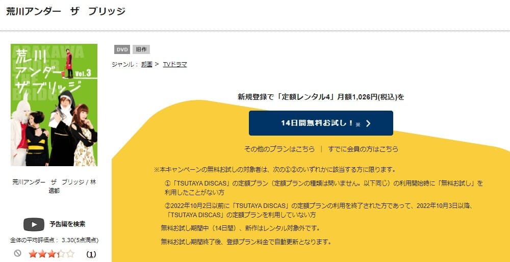 荒川アンダー ザ ブリッジ　TSUTAYA DISCAS 