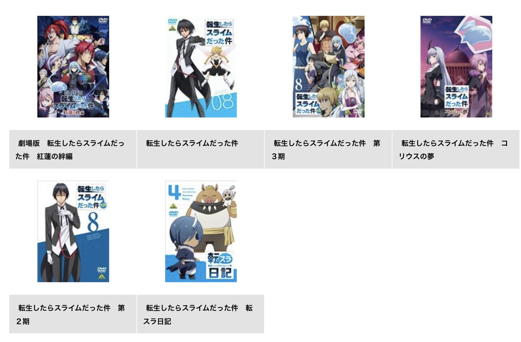 TSUTAYA DISCASの転スラ