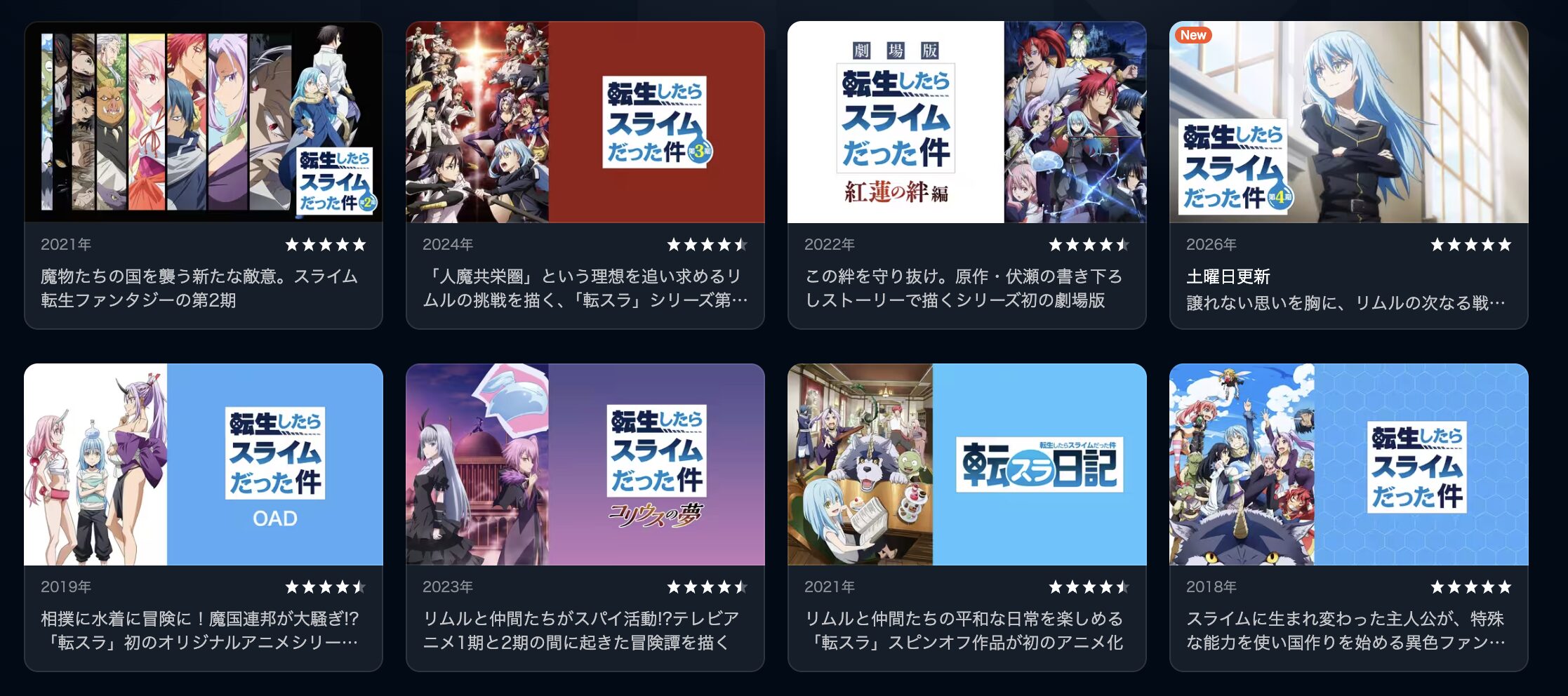 U-NEXTの転スラシリーズ配信画像