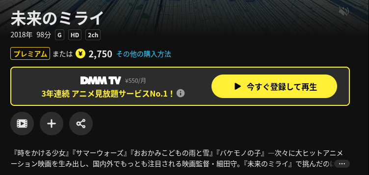DMM TVの未来のミライ配信画像