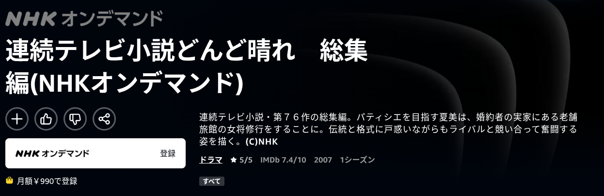 Amazonプライムのどんど晴れ配信画像