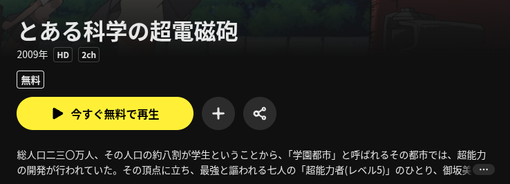 DMM TVの超電磁砲画像