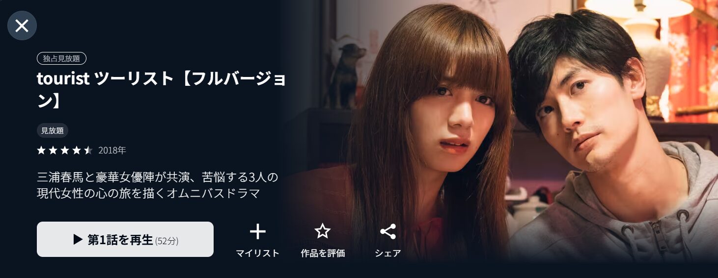 ツーリストのU-NEXT配信画像