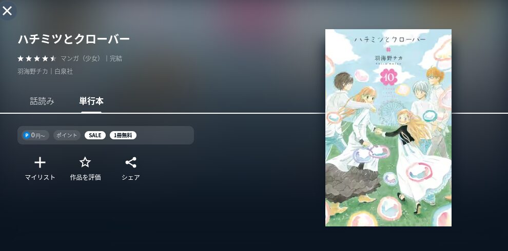 U-NEXTのハチクロ2画画像