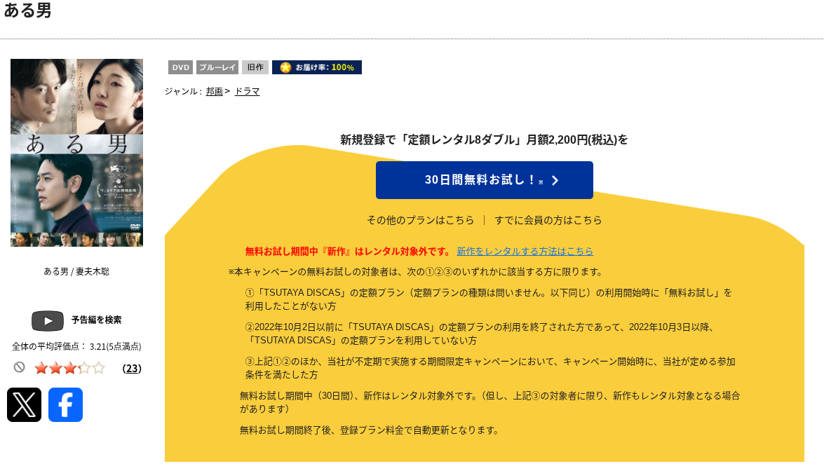 TSUTAYA DISCASのある男