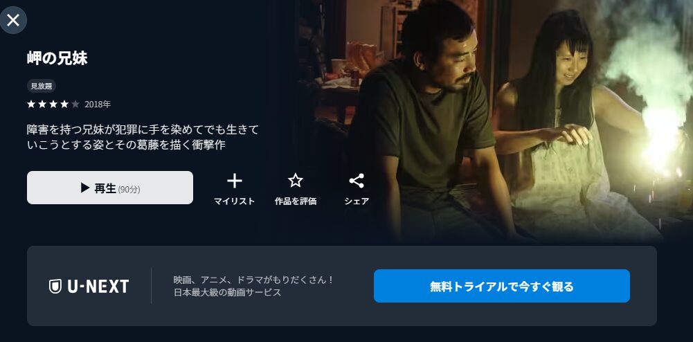 U-NEXTの岬の兄弟配信画像