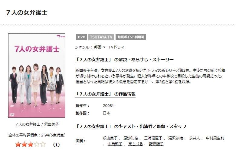 TSUTAYA DISCAS　7人の女弁護士（2008）