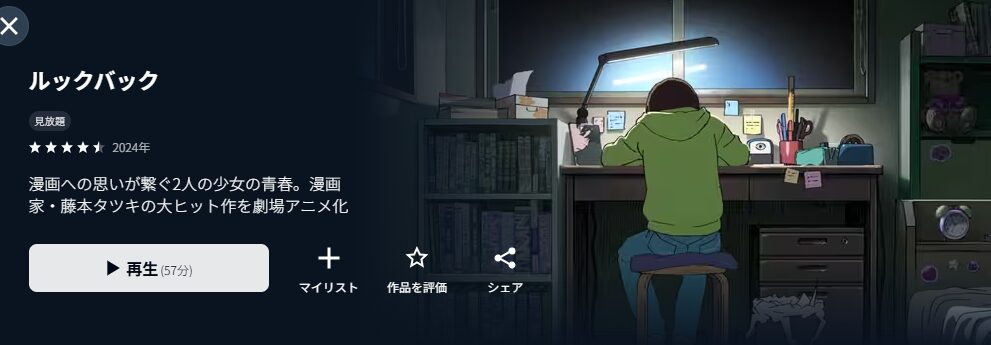 U-NEXTのルックバック配信画像