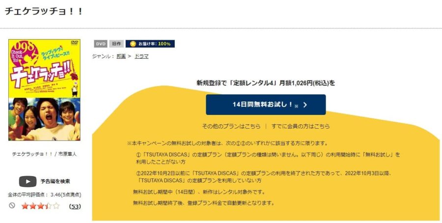 TSUTAYA DISCAS　チェケラッチョ!!