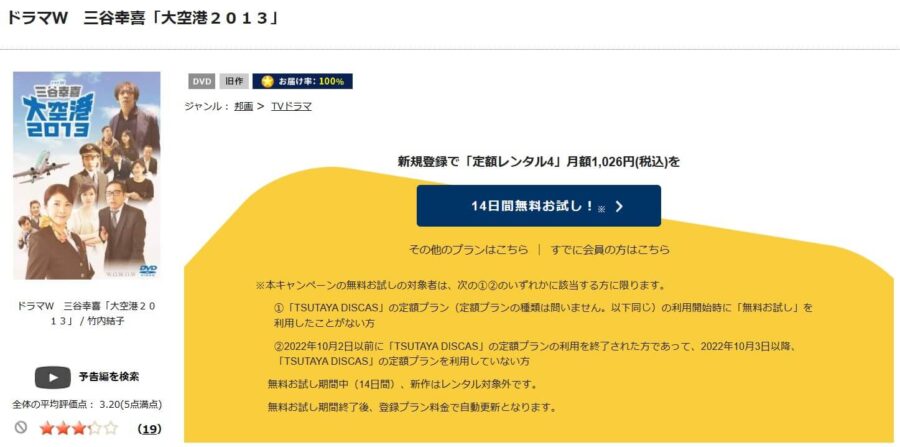 TSUTAYA DISCAS　三谷幸喜「大空港2013」