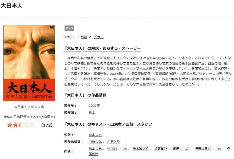 TSUTAYA DISCAS　大日本人