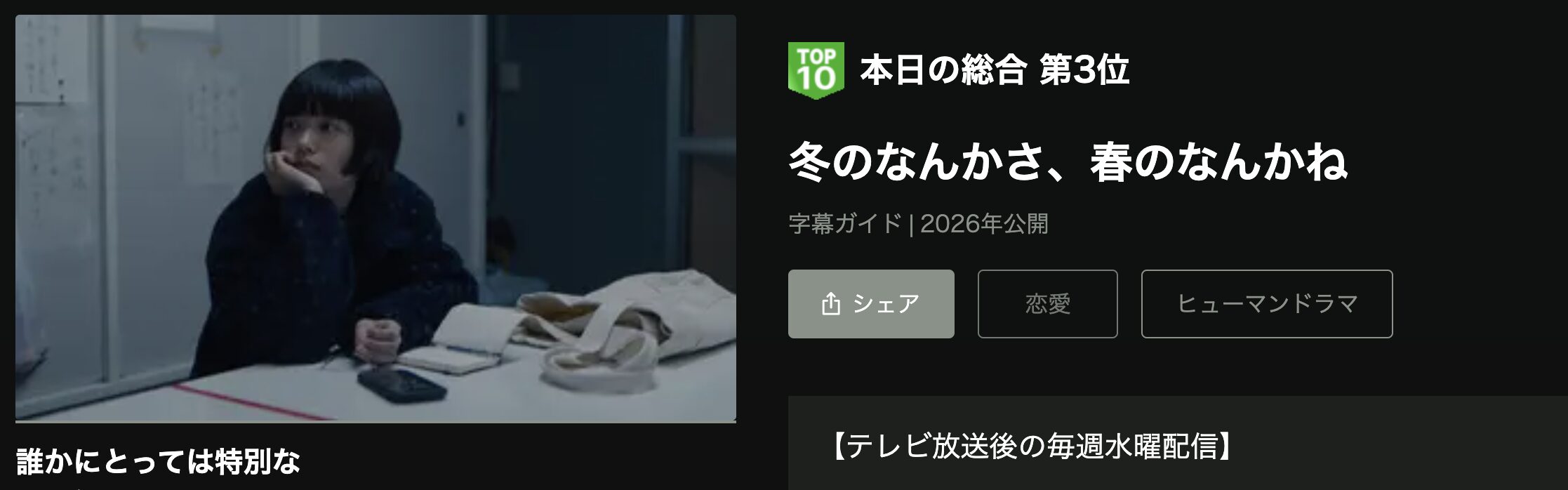 Huluの冬のなんかさ、春のなんかね配信画像
