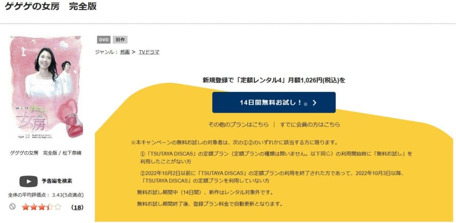 TSUTAYA DISCAS　ゲゲゲの女房