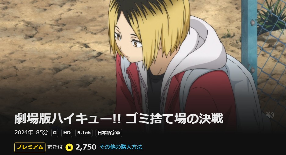 U-NEXTの劇場版ハイキュー!! ゴミ捨て場の決戦配信画像
