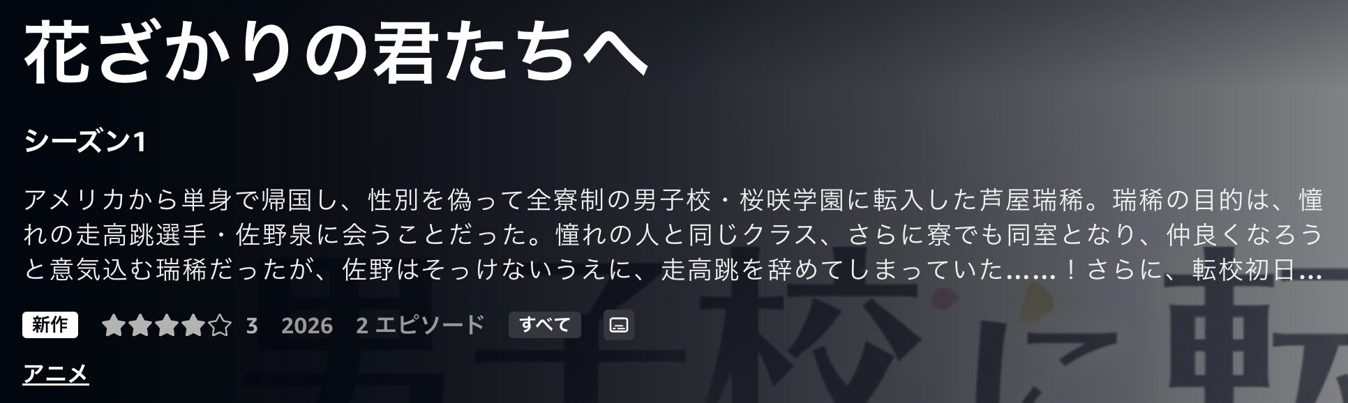 Amazonプライムの花ざかりの君たちへ配信画像