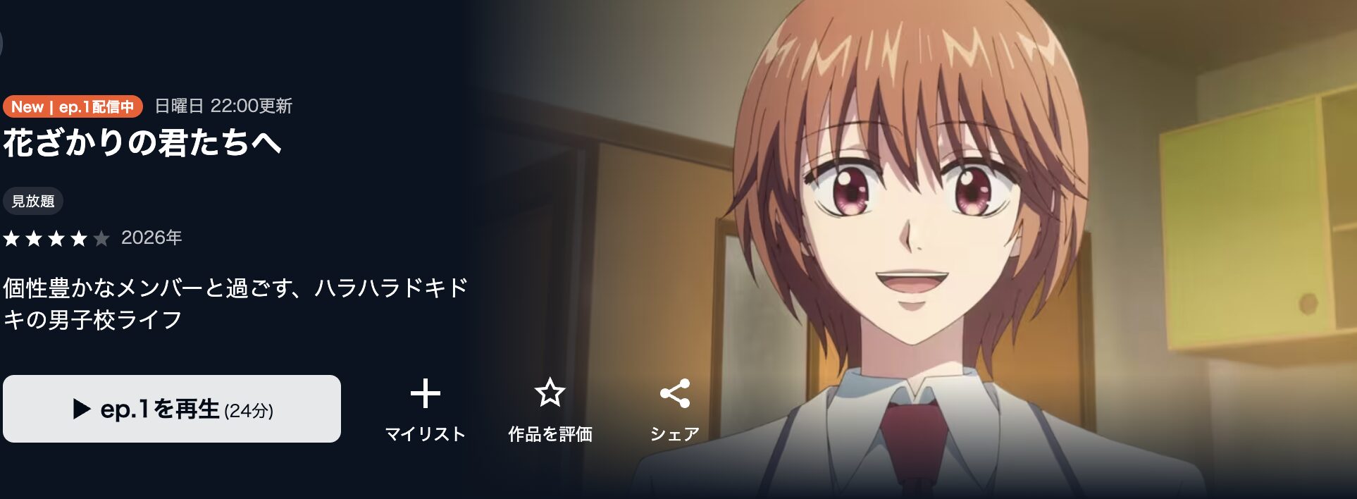 U-NEXTの花ざかりの君たちへ配信画像