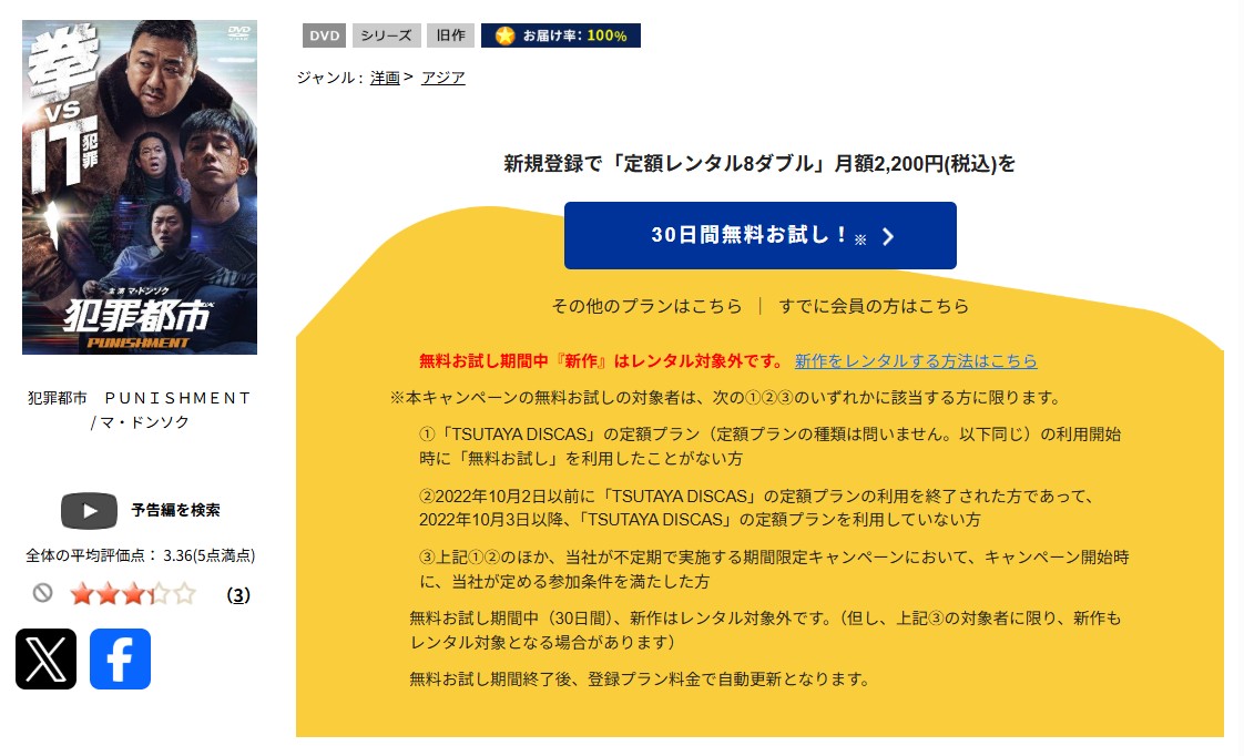 TSUTAYA DISCASの犯罪都市4 PUNISHMENT