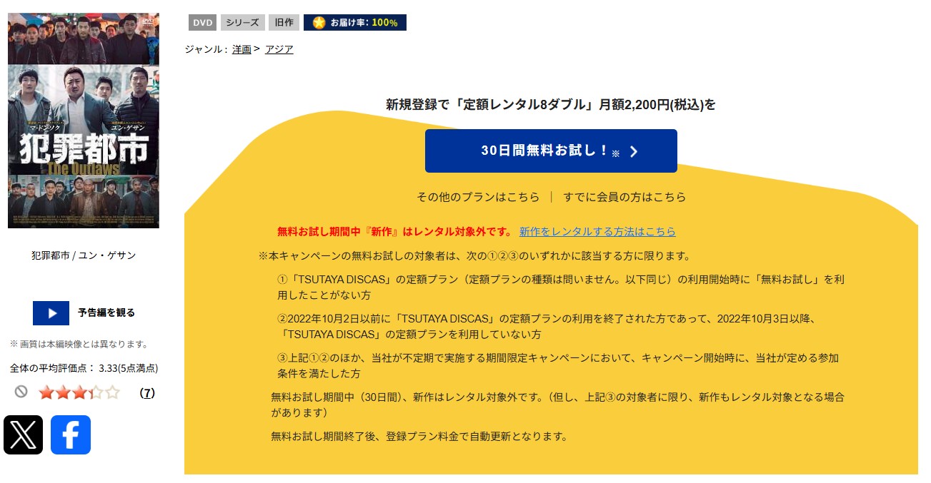 TSUTAYA DISCASの犯罪都市