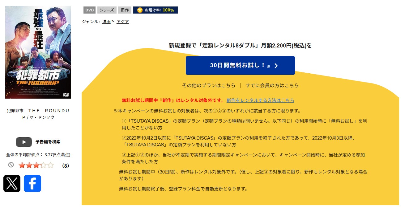 TSUTAYA DISCASの犯罪都市2 THE ROUNDUP