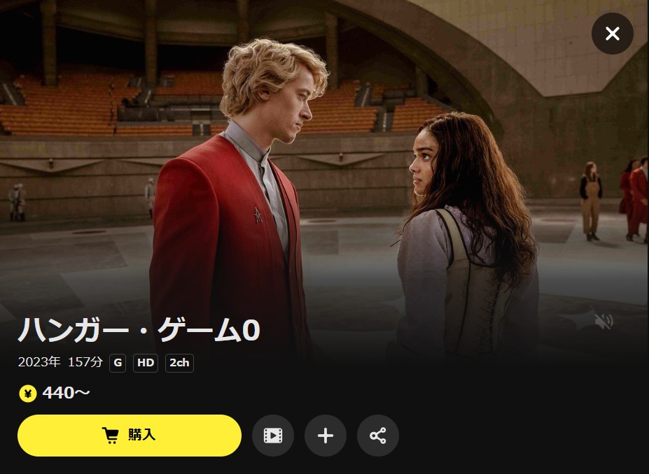 DMM TVのハンガー・ゲーム0配信画像