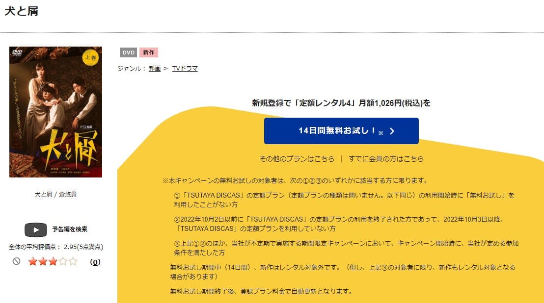 TSUTAYA DISCAS　犬と屑