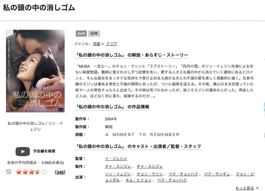 TSUTAYA DISCAS　私の頭の中の消しゴム