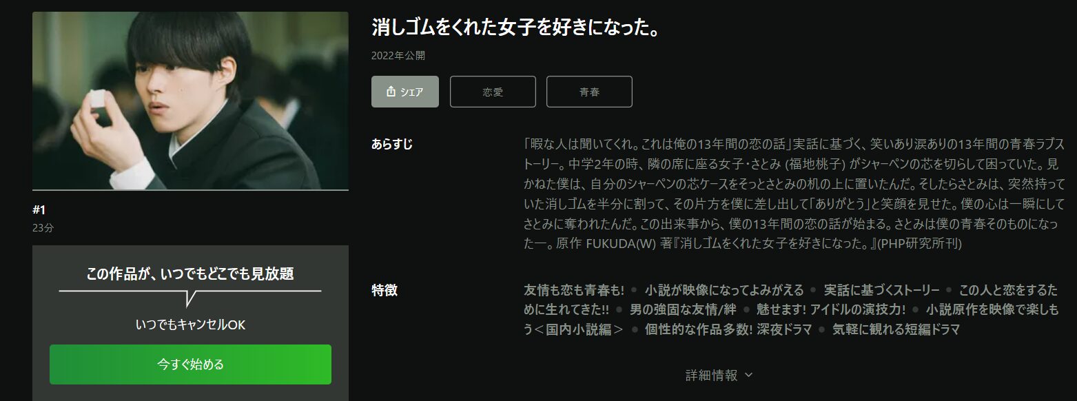 消しゴムをくれた女子を好きになった。