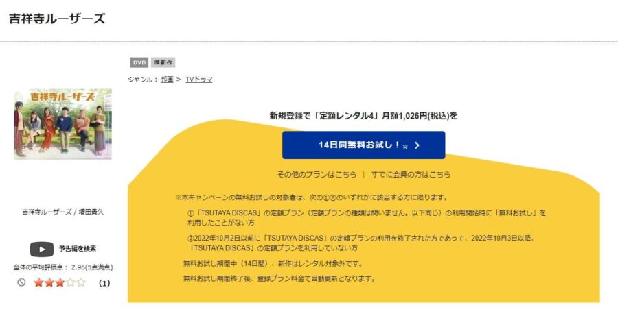 TSUTAYA DISCAS　吉祥寺ルーザーズ