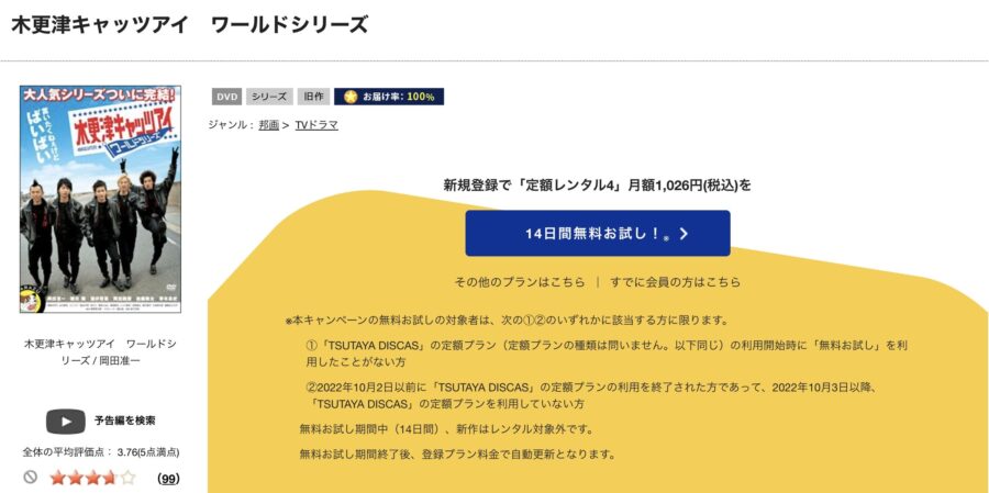 TSUTAYA DISCAS　木更津キャッツアイ ワールドシリーズ