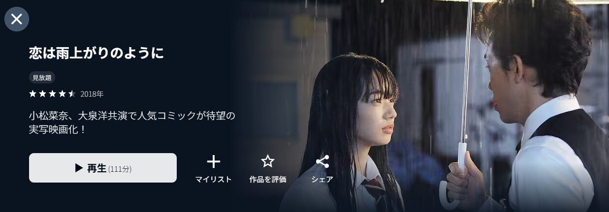 恋は雨上がりのように