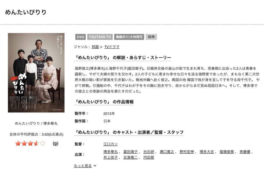 TSUTAYA DISCAS　めんたいぴりり