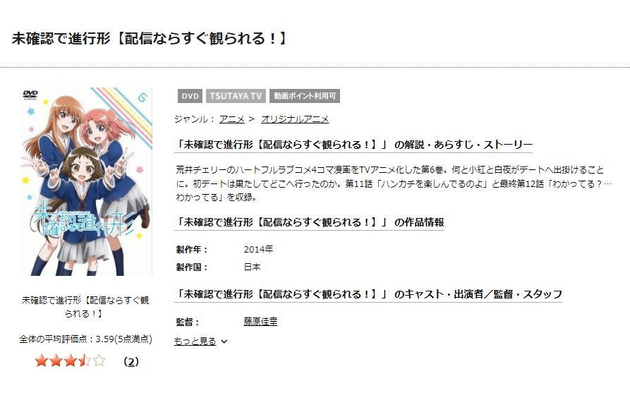 TSUTAYA DISCAS　未確認で進行形