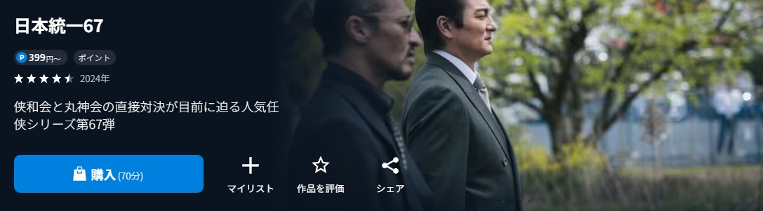 U-NEXTの日本統一67配信画像