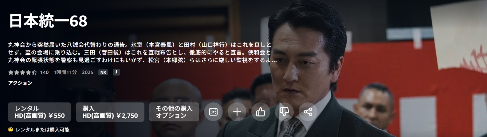 Amazonプライムの日本統一68配信画像