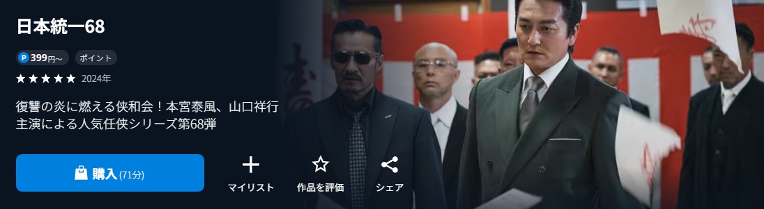 U-NEXTの日本統一68配信画像