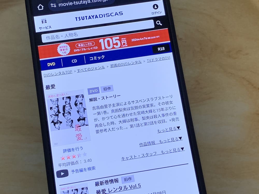 TSUTAYA DISCAS 最愛