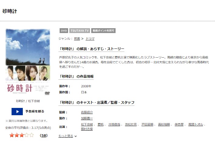 TSUTAYA DISCAS　砂時計