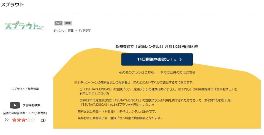 TSUTAYA DISCAS　スプラウト