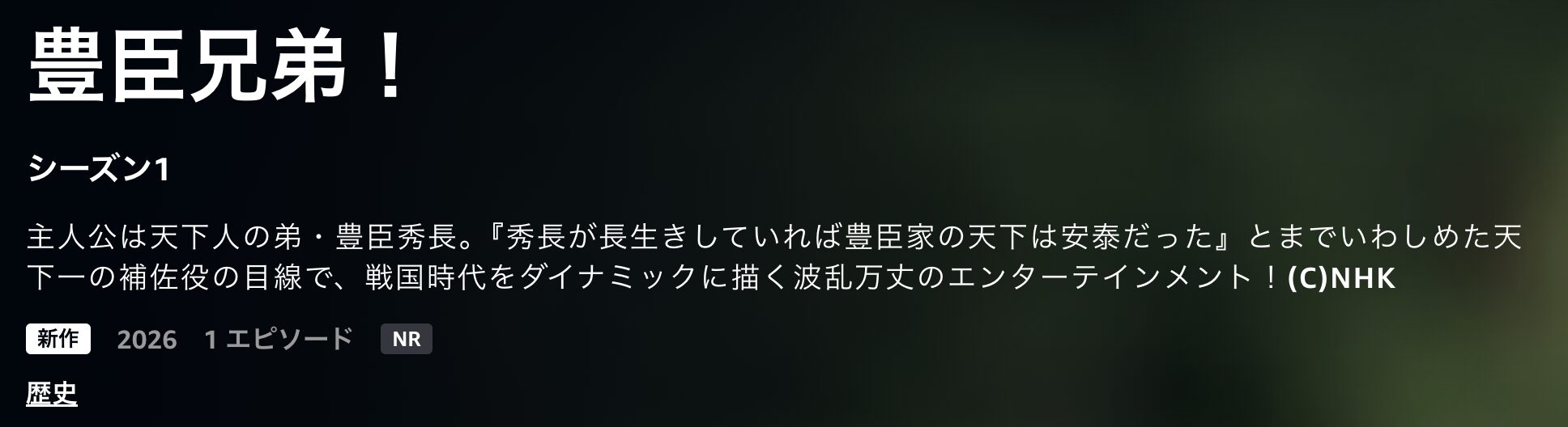 Amazonプライムの豊臣兄弟！配信画像