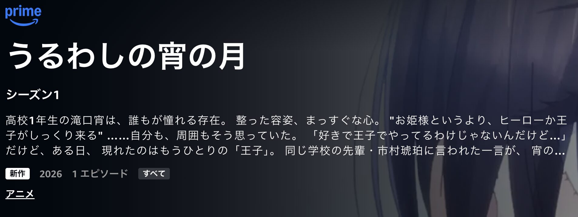 Amazonプライムのうるわしの宵の月配信画像