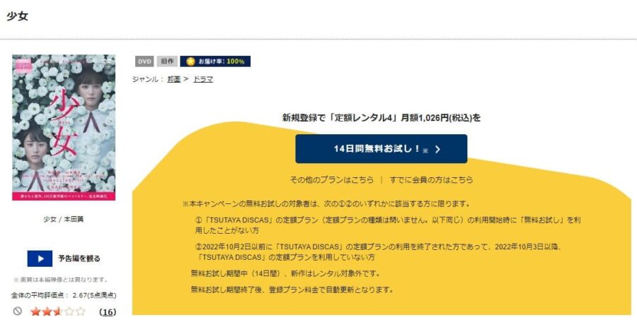 TSUTAYA DISCAS　少女