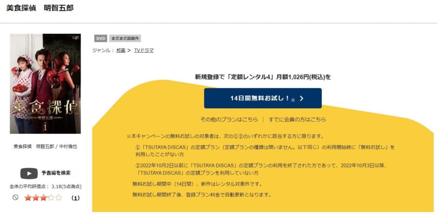 TSUTAYA DISCAS 美食探偵 明智五郎