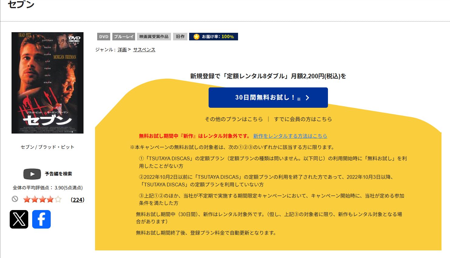 TSUTAYA DISCAS　セブン