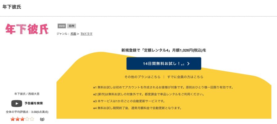 TSUTAYA DISCAS　年下彼氏