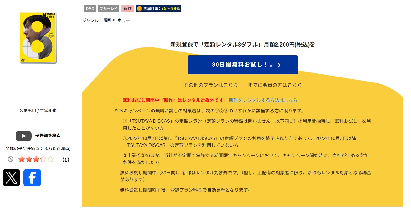 TSUTAYA DISCASの8番出口