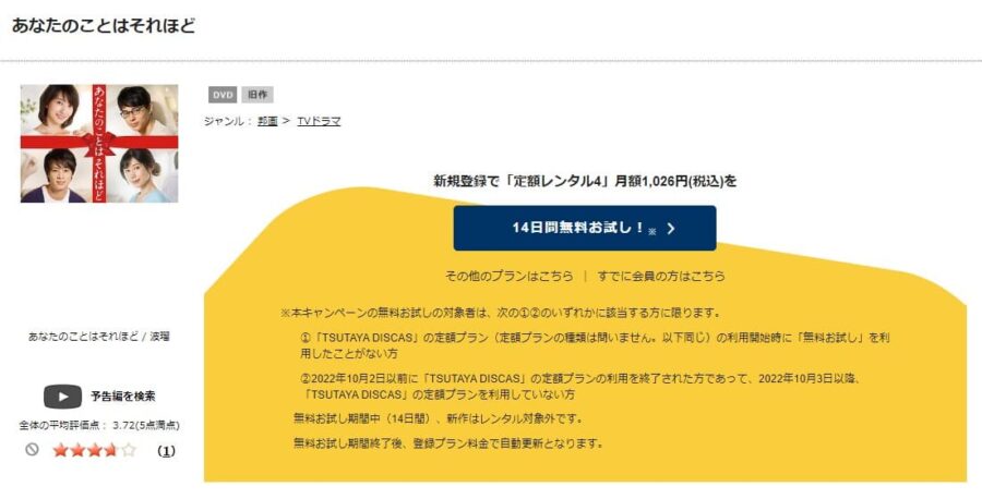 TSUTAYA DISCAS あなたのことはそれほど