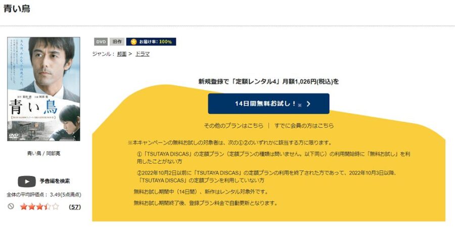 TSUTAYA DISCAS 青い鳥